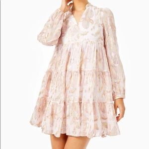 Lilly Pulitzer Sarita Silk Dress NWT Rose Gold 0